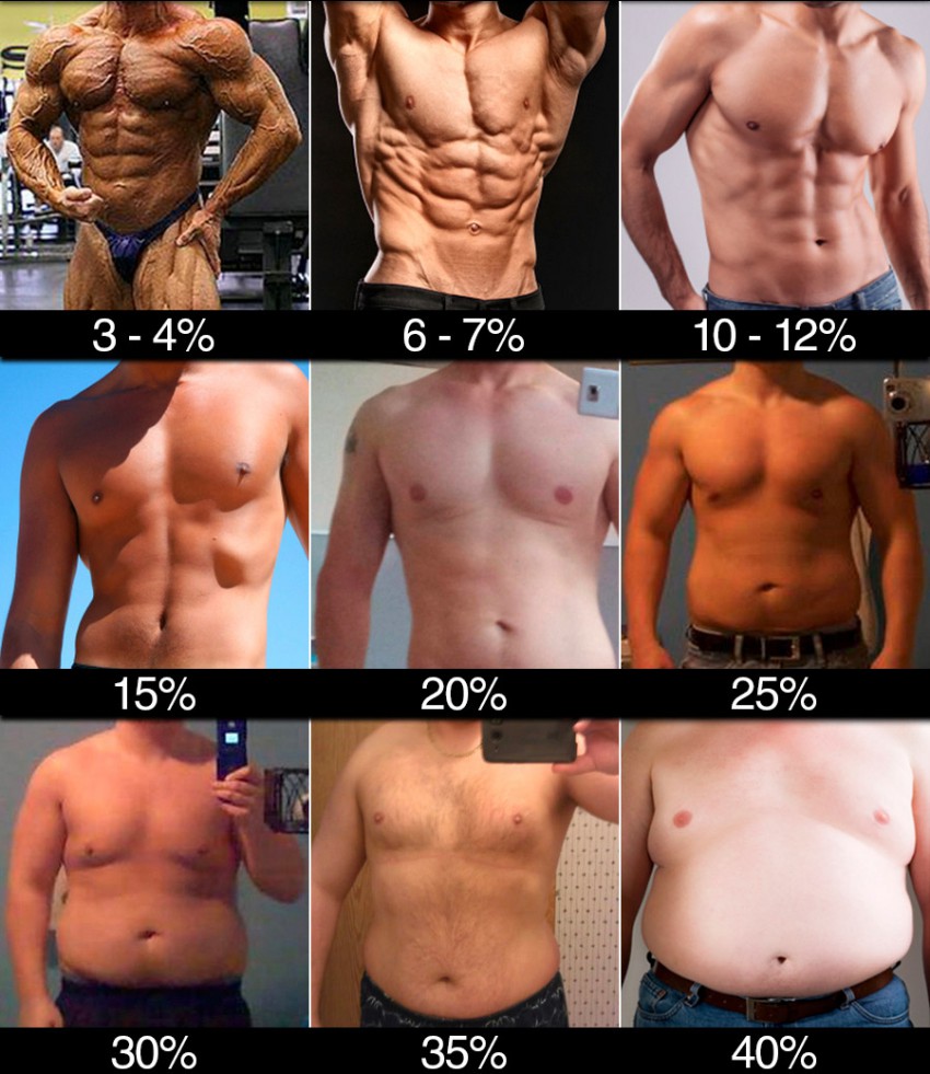 Вміст жиру в процентному вираженні: чоловіче тіло