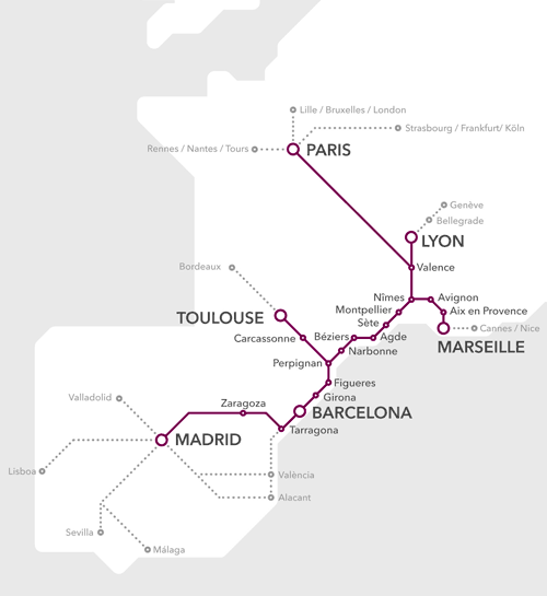 До Франції щодня відправляються 5 швидкісних поїздів за різними маршрутами