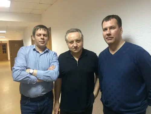 З адміністратором Малініна Костянтином (зліва) і звукорежисером Дмитром Бодровим